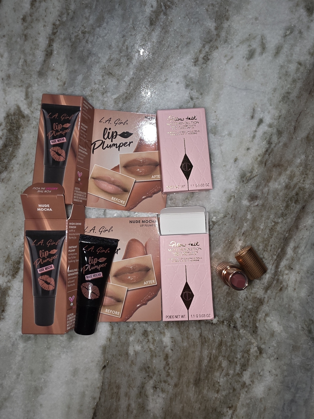 Nude Mocha Lip Plumper (2)– Charlotte Tillbury Pillow Talk (2)Travel Size